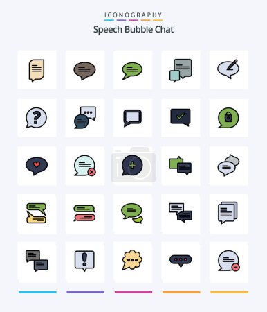 Illustration for Creative Chat 25 Line FIlled icon pack  Such As message. chat. chat. mail. chat - Royalty Free Image