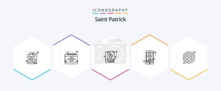 Illustration for Saint Patrick 25 Line icon pack including saint. mobile. festival. cell phone. day - Royalty Free Image
