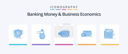 Ilustración de Banking Money And Business Economics Blue 5 Icon Pack Including investment. payments. investment. money. flow. Creative Icons Design - Imagen libre de derechos