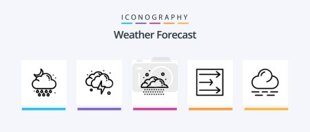 Illustration for Weather Line 5 Icon Pack Including . weather. backside. rain. weather. Creative Icons Design - Royalty Free Image
