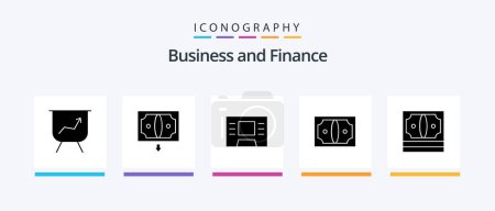 Illustration for Finance Glyph 5 Icon Pack Including . money. business. finance. business. Creative Icons Design - Royalty Free Image