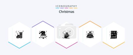 Illustration for Christmas 25 Glyph icon pack including gift pack. gift. carriage. easter gift. sledge - Royalty Free Image