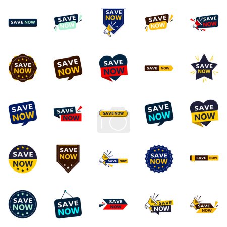 Téléchargez les illustrations : 25 Innovative Typographic Banners for promoting saving - en licence libre de droit
