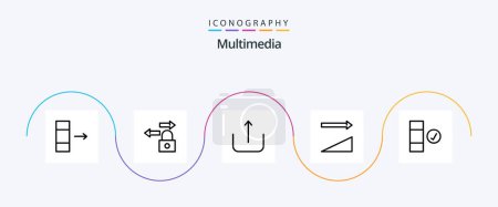 Illustration for Multimedia Line 5 Icon Pack Including . upload. data. check - Royalty Free Image