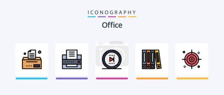 Illustration for Office Line Filled 5 Icon Pack Including . business. print. bill. office. Creative Icons Design - Royalty Free Image