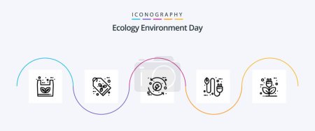 Illustration for Ecology Line 5 Icon Pack Including plug. eco. process. concept. energy - Royalty Free Image