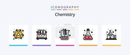 Ilustración de Chemistry Line Filled 5 Icon Pack Including china. year. china. paper. chinese. Creative Icons Design - Imagen libre de derechos