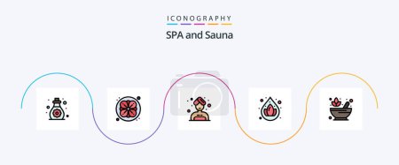 Illustration for Sauna Line Filled Flat 5 Icon Pack Including . rx. care. pharmacy. droop - Royalty Free Image