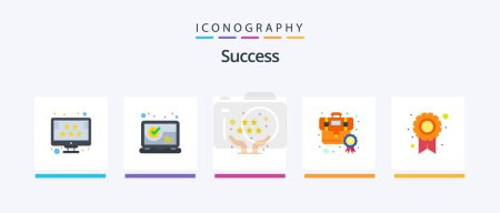 Illustration for Sucess Flat 5 Icon Pack Including medal. business. up to date. award. selection. Creative Icons Design - Royalty Free Image