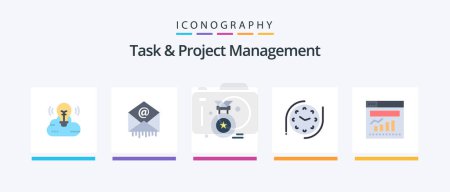 Illustration for Task And Project Management Flat 5 Icon Pack Including web. graph. award. chart. time. Creative Icons Design - Royalty Free Image