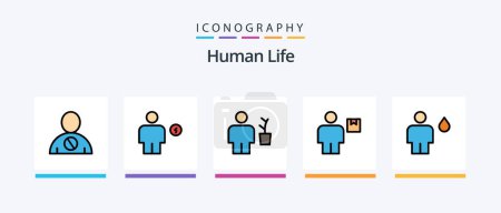 Illustration for Human Line Filled 5 Icon Pack Including timer. body. avatar. avatar. standby. Creative Icons Design - Royalty Free Image
