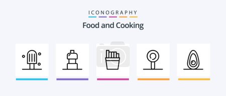 Téléchargez les illustrations : Food Line 5 Icon Pack Including . cream. . Creative Icons Design - en licence libre de droit