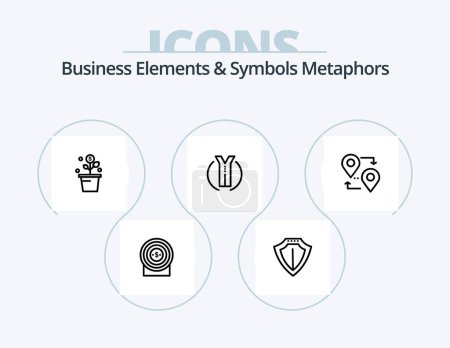 Ilustración de Elementos de Negocio y Símbolos Metáforas Línea Icon Pack 5 Icon Design. vacaciones. globo. Hombre. ballon. avatar - Imagen libre de derechos