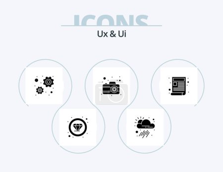 Ilustración de Ux And Ui Glyph Icon Pack 5 Icon Design. web. content. configuration. picture. photo - Imagen libre de derechos