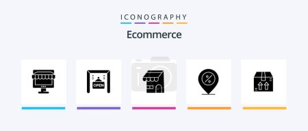 Illustration for Ecommerce Glyph 5 Icon Pack Including box. percentage. building. percent. ecommerce. Creative Icons Design - Royalty Free Image