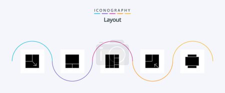 Illustration for Layout Glyph 5 Icon Pack Including . turn. - Royalty Free Image