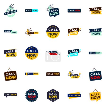 Téléchargez les illustrations : 25 Versatile Typographic Banners for promoting calls across media - en licence libre de droit