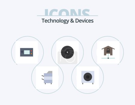 Ilustración de Devices Flat Icon Pack 5 Icon Design. music. devices. products. technology. gameboy - Imagen libre de derechos