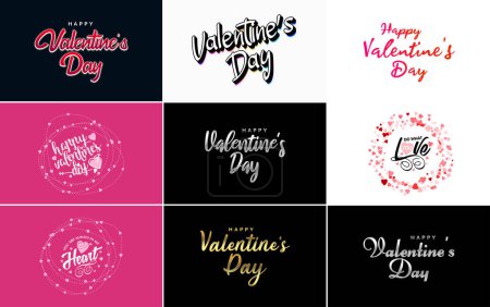 Ilustración de Red flat design Valentine's Day label pack - Imagen libre de derechos