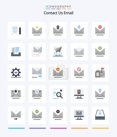 Illustration for Creative Email 25 Flat icon pack  Such As cancel. retrieve. delete. letter. download - Royalty Free Image