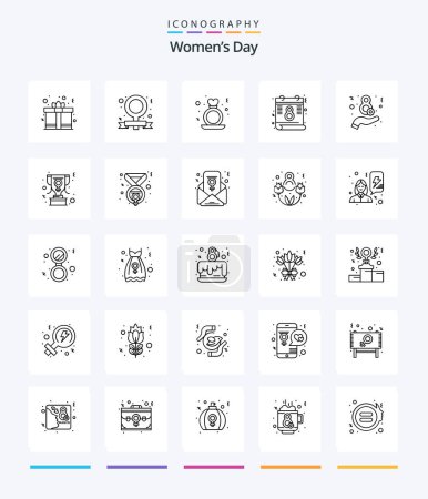 Illustration for Creative Womens Day 25 OutLine icon pack  Such As eight. feminism. day. day. women - Royalty Free Image