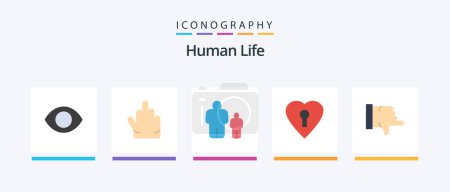 Ilustración de Human Flat 5 Icon Pack Including . thumbs down. family. dislike. love. Creative Icons Design - Imagen libre de derechos