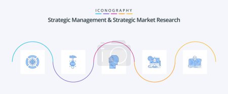 Illustration for Strategic Management And Strategic Market Research Blue 5 Icon Pack Including idea. technology. user. it. chemical - Royalty Free Image