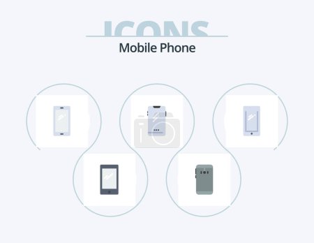 Téléchargez les illustrations : Mobile Phone Flat Icon Pack 5 Icon Design. . camera. - en licence libre de droit
