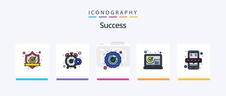Illustration for Sucess Line Filled 5 Icon Pack Including rating. gadget. bonus. electronics. checked. Creative Icons Design - Royalty Free Image
