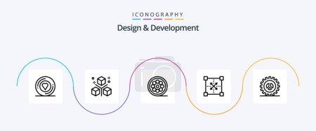Illustration for Design and Development Line 5 Icon Pack Including shape. development. programing. design. web - Royalty Free Image