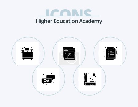 Illustration for Academy Glyph Icon Pack 5 Icon Design. . . workplace. education. notes - Royalty Free Image