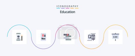 Illustration for Education Flat 5 Icon Pack Including education. message. books. education. chat - Royalty Free Image