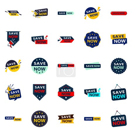 Illustration for 25 Versatile Typographic Banners for promoting saving across media - Royalty Free Image