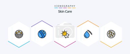 Ilustración de Skin 25 FilledLine icon pack including seamus. sesame. skin care. seeds. injury - Imagen libre de derechos
