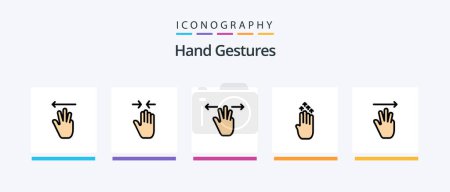 Illustration for Hand Gestures Line Filled 5 Icon Pack Including finger. mobile. down. hand. left. Creative Icons Design - Royalty Free Image