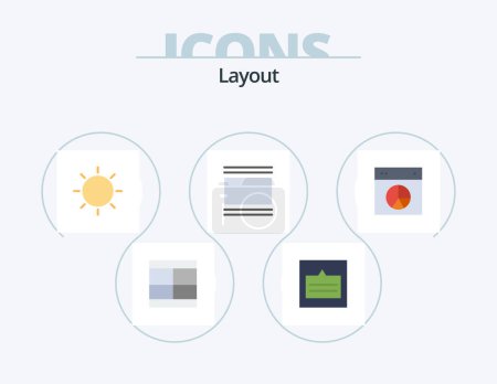 Ilustración de Disposición Flat Icon Pack 5 Icon Design. disposición. Cubierta. emergente. herramienta. disposición - Imagen libre de derechos