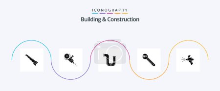 Illustration for Building And Construction Glyph 5 Icon Pack Including tool. wrench. tool. water. repair - Royalty Free Image