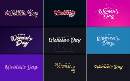 Illustration for Set of Happy International Woman's Day signs. emblems. and design elements vector collection of signs. labels. and badges - Royalty Free Image