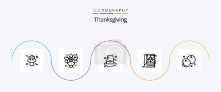 Téléchargez les illustrations : Thanksgiving Line 5 Icon Pack Including cranberry. bible. autumn. thanksgiving. autumn - en licence libre de droit