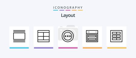 Téléchargez les illustrations : Layout Line 5 Icon Pack Including interface. arrange. ui. settings. loading. Creative Icons Design - en licence libre de droit