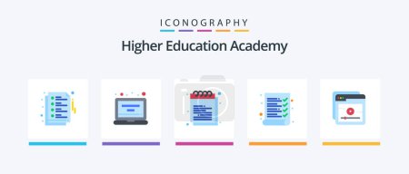 Ilustración de Academy Flat 5 Icon Pack Including study. education. education. survey. audit. Creative Icons Design - Imagen libre de derechos