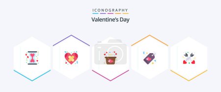 Ilustración de Valentines Day 25 Flat icon pack including affection. sale. love. love. romantic - Imagen libre de derechos