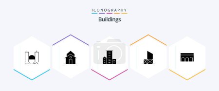 Illustration for Buildings 25 Glyph icon pack including lifeguard. baywatch. municipal. residences. family - Royalty Free Image