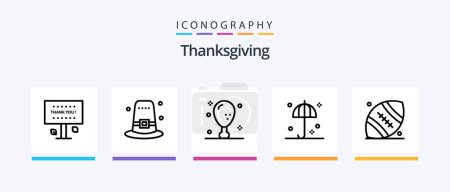 Illustration for Thanksgiving Line 5 Icon Pack Including season. flora. greeting. autumn. thanks. Creative Icons Design - Royalty Free Image