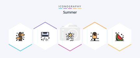 Photo for Summer 25 FilledLine icon pack including ice. cold. summer. sunrise. summer - Royalty Free Image