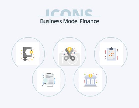 Illustration for Finance Flat Icon Pack 5 Icon Design. spending. money. finance. cut. tax - Royalty Free Image