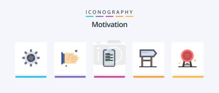 Illustration for Motivation Flat 5 Icon Pack Including ferris wheel. architecture. text. motivation. board. Creative Icons Design - Royalty Free Image