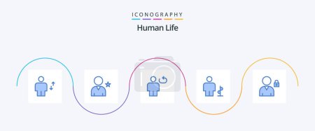 Illustration for Human Blue 5 Icon Pack Including human. body. user. avatar. loop - Royalty Free Image