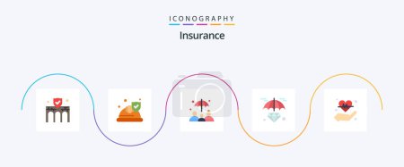 Ilustración de Insurance Flat 5 Icon Pack Including hold. invest. shield. insurance. diamond - Imagen libre de derechos