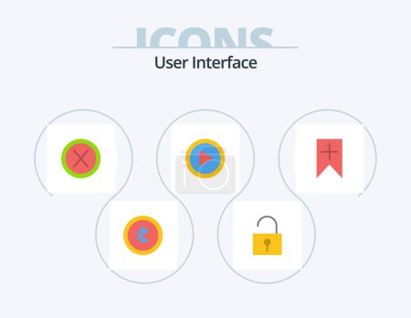 Illustration for User Interface Flat Icon Pack 5 Icon Design. interface. tag. interface. user. interface - Royalty Free Image